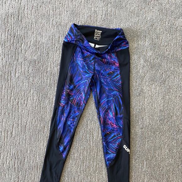 NWOT Superdry Sport mesh insert 7/8 print leggings Small - Picture 8 of 12